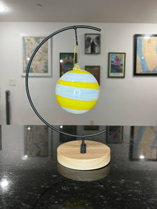 Canary Yellow & White Twist Ornament