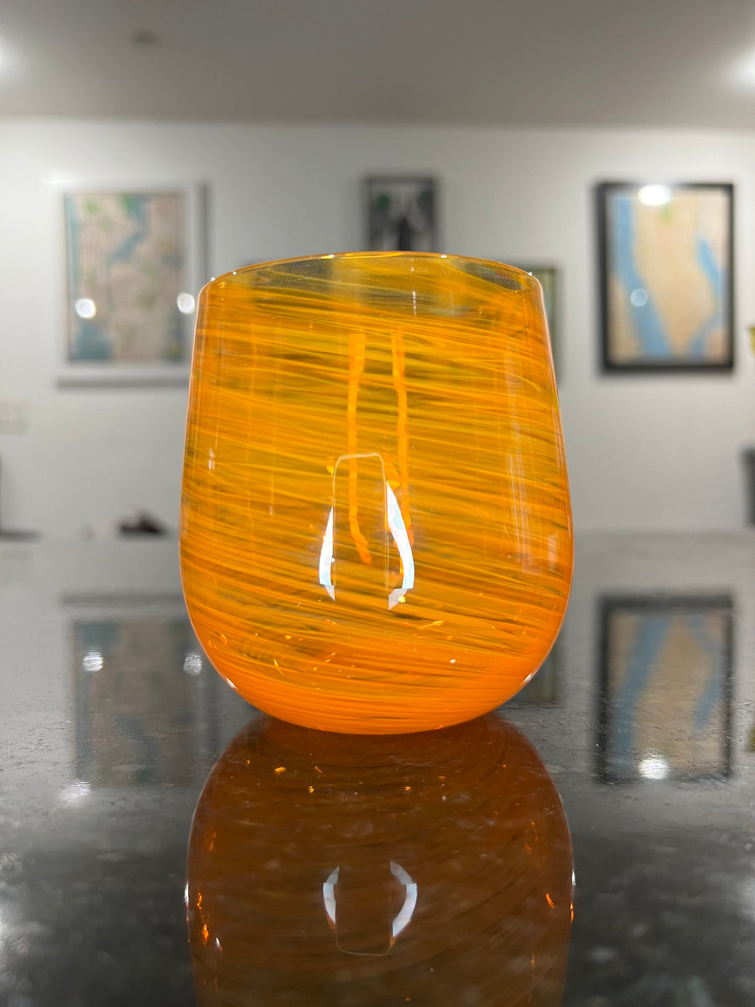 Saffron Stemless Wine Glass