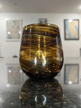 Load image into Gallery viewer, Aventurine Old Gold Stemless Wine Glass
