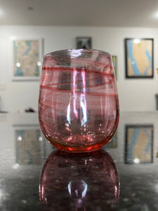 Cranberry Pink Stemless Wine Glass
