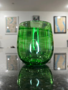 New Green Stemless Wine Glass
