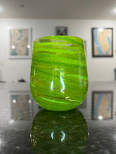 Load image into Gallery viewer, Lime Aventurine Stemless Wine Glass
