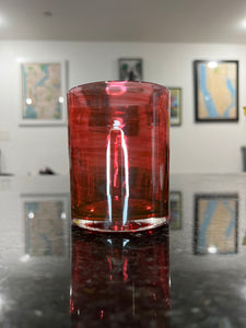 Brilliant Ruby Rocks Glass