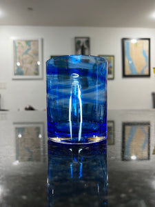 Cerulean Blue Rocks Glass