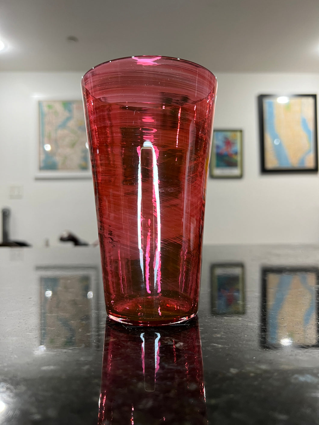 Brilliant Ruby Pint Glass