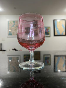 Cranberry Pink Stemmed Wine Glass