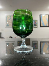 Load image into Gallery viewer, Aventurine Green Stemmed Wine Glass
