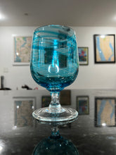 Load image into Gallery viewer, Copper Blue Stemmed Wine Glass
