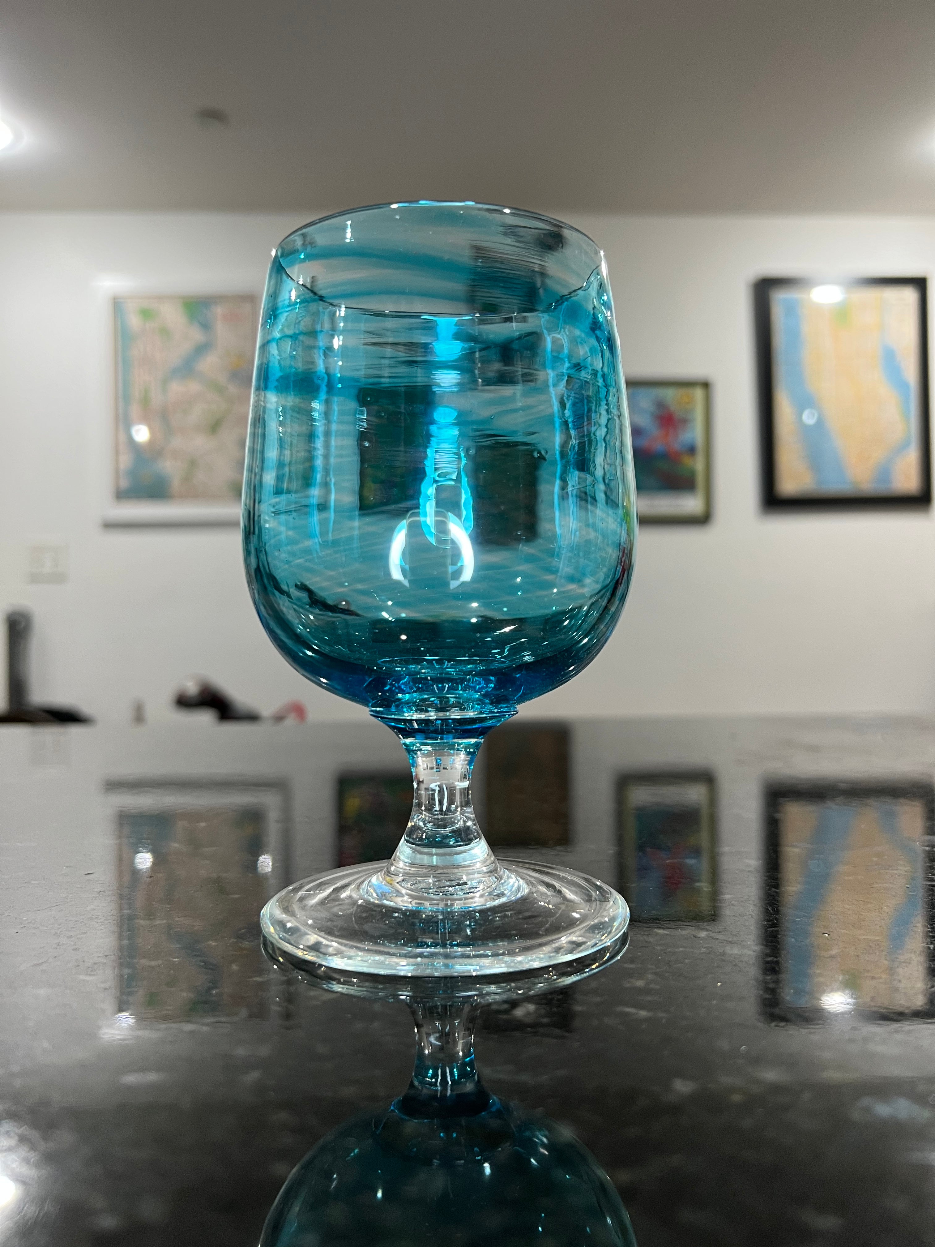 Copper Blue Stemless Wine Glass
