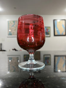 Brilliant Ruby Stemmed Wine Glass
