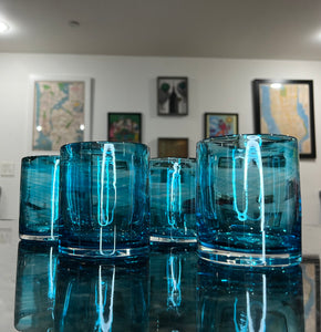 Copper Blue Rocks Glass