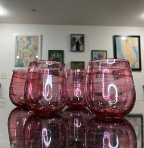 Cranberry Pink Stemless Wine Glass
