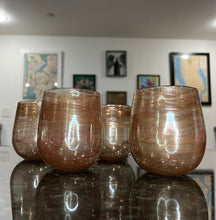 Load image into Gallery viewer, Gold Aventurine Stemless Wine Glass
