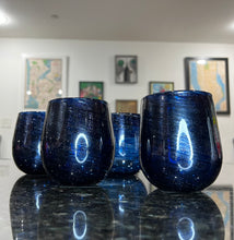Load image into Gallery viewer, Black Aventurine Stemless Wine Glass
