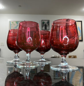 Brilliant Ruby Stemmed Wine Glass