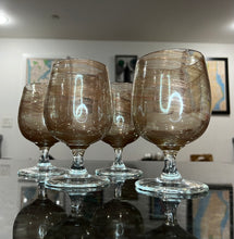 Load image into Gallery viewer, Gold Aventurine Stemmed Wine Glass
