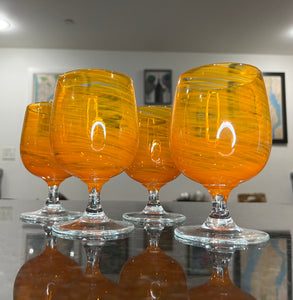 Saffron Stemmed Wine Glass
