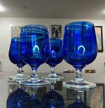 Load image into Gallery viewer, Cerulean Blue Stemmed Wine Glass
